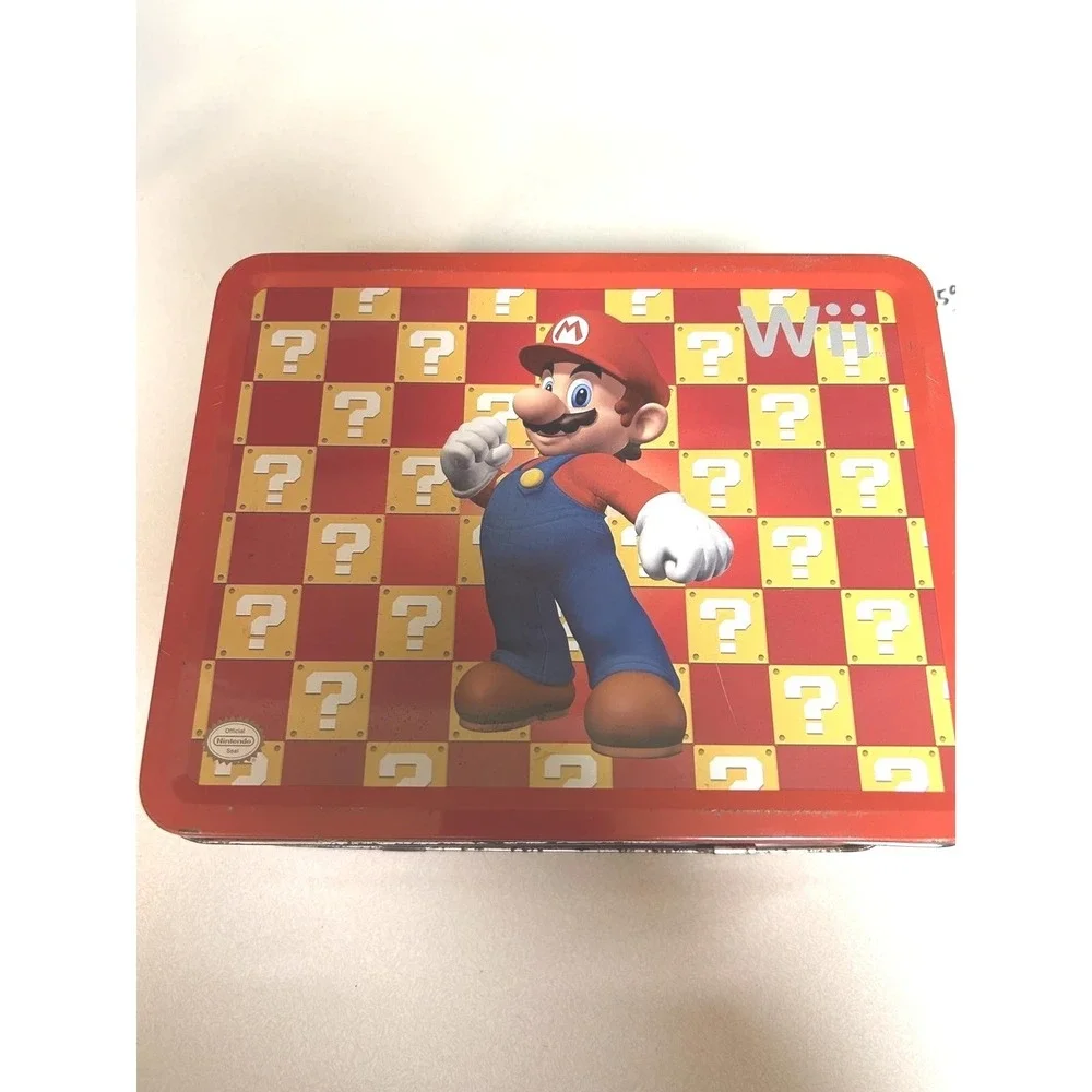 Nintendo Super Mario Wii Metal Tin Lunch Box Red Question Block OS